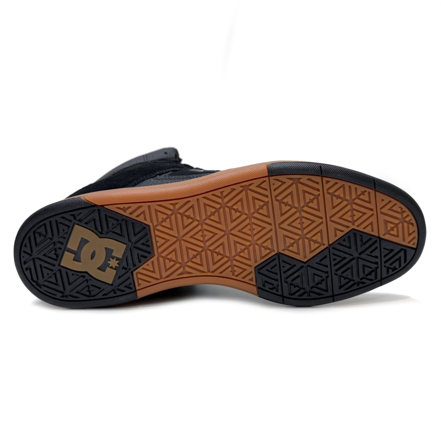 DC SHOES CURE HI TOP BLACK GUM TRAINERS