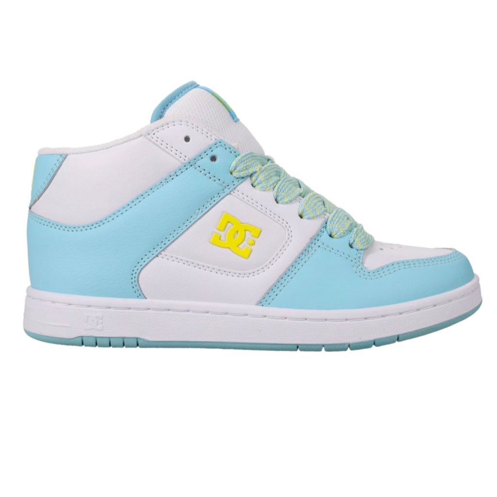 DC SHOES MANTECA 4 MID BLUE YELLOW WHITE LADIES TRAINERS