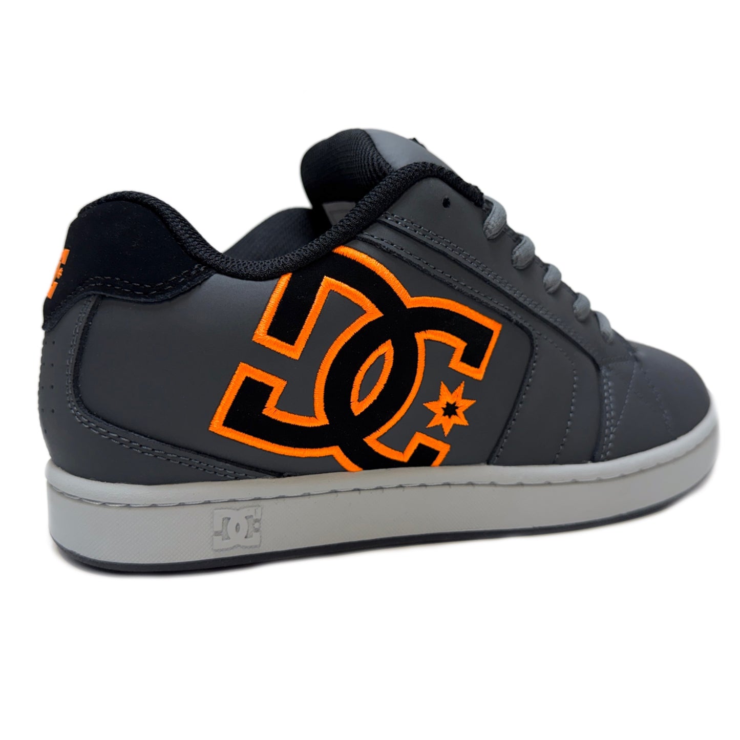 DC SHOES NET GREY BLACK ORANGE TRAINERS