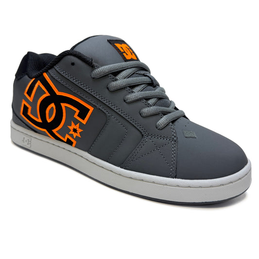 DC SHOES NET GREY BLACK ORANGE TRAINERS