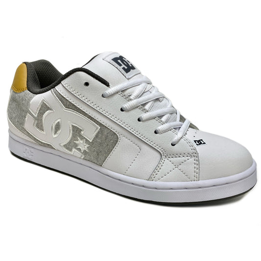 DC SHOES NET WHITE WHITE LIGHT GREY TRAINERS (UK 12)