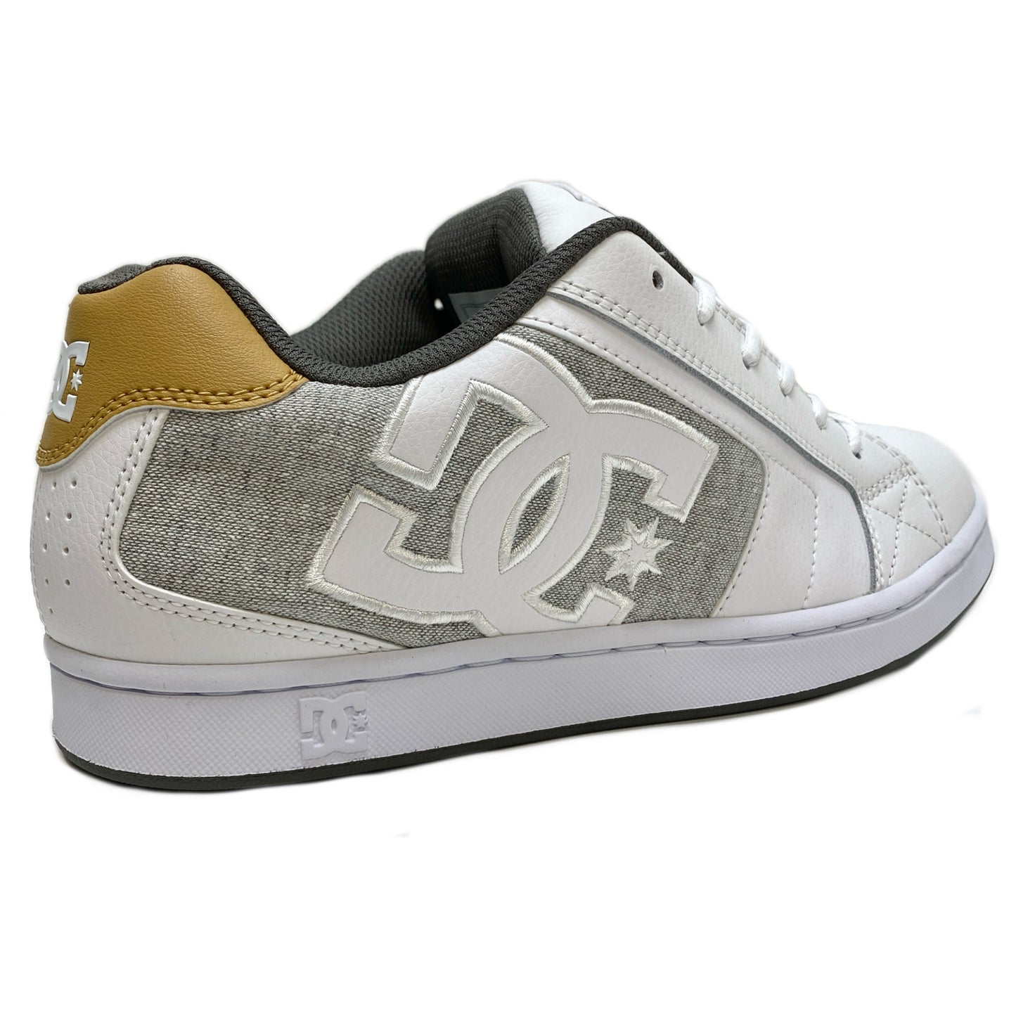 DC SHOES NET WHITE WHITE LIGHT GREY TRAINERS (UK 12)