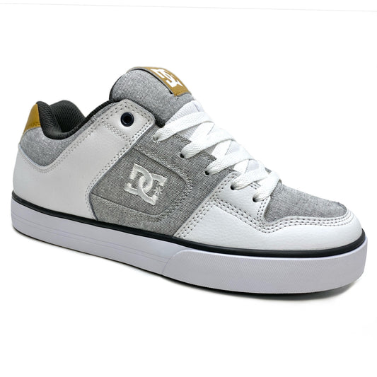 DC SHOES PURE GREY WHITE GREY TRAINERS (UK 8 EUR 42)