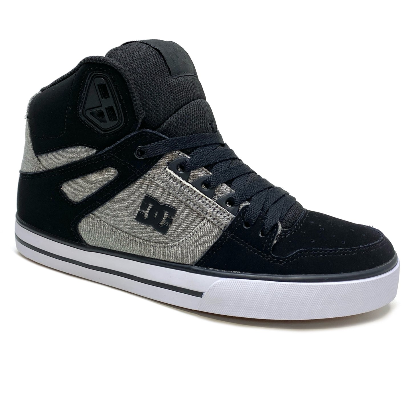 DC SHOES PURE HIGH TOP WC BLACK BATTLESHIP ARMOR TRAINERS