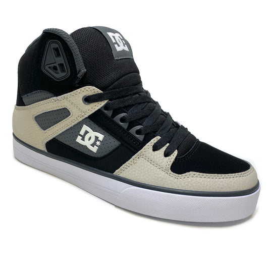 DC SHOES PURE HIGH TOP WC BLACK GREY BROWN TRAINERS (UK 9)