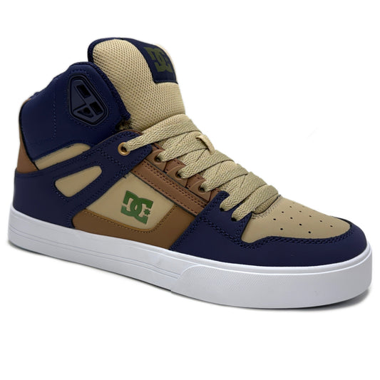 DC SHOES PURE HIGH TOP WC NAVY BROWN TAN TRAINERS