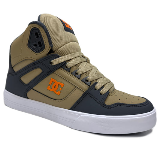 DC SHOES PURE HIGH TOP WC TAN GREEN GREY ORANGE TRAINERS