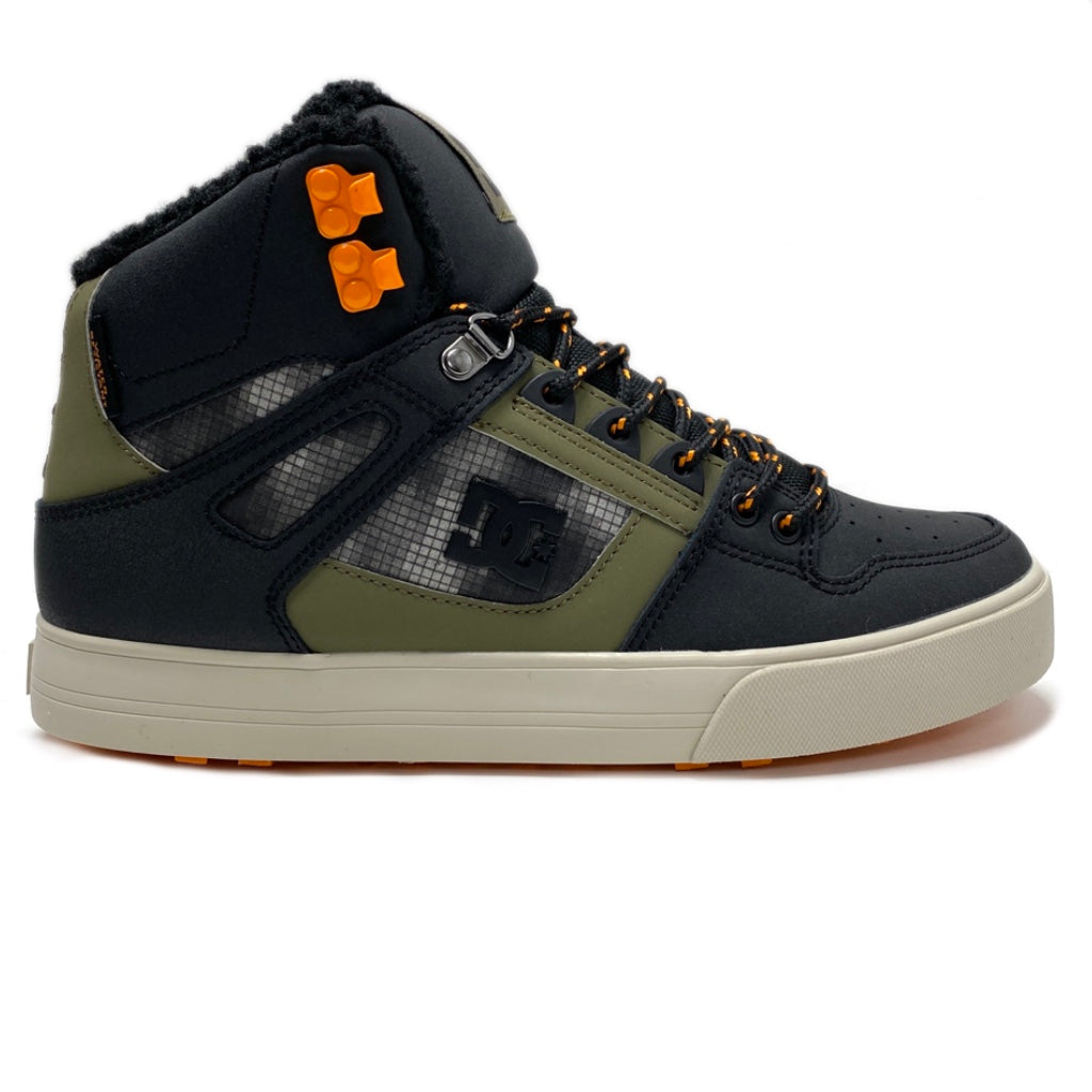 DC SHOES PURE HIGH TOP WC WNT BLACK GREEN PRINT WINTER TRAINERS