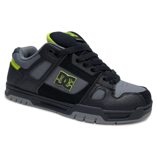 DC SHOES STAG BLACK GREY LIME TRAINERS