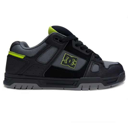 DC SHOES STAG BLACK GREY LIME TRAINERS