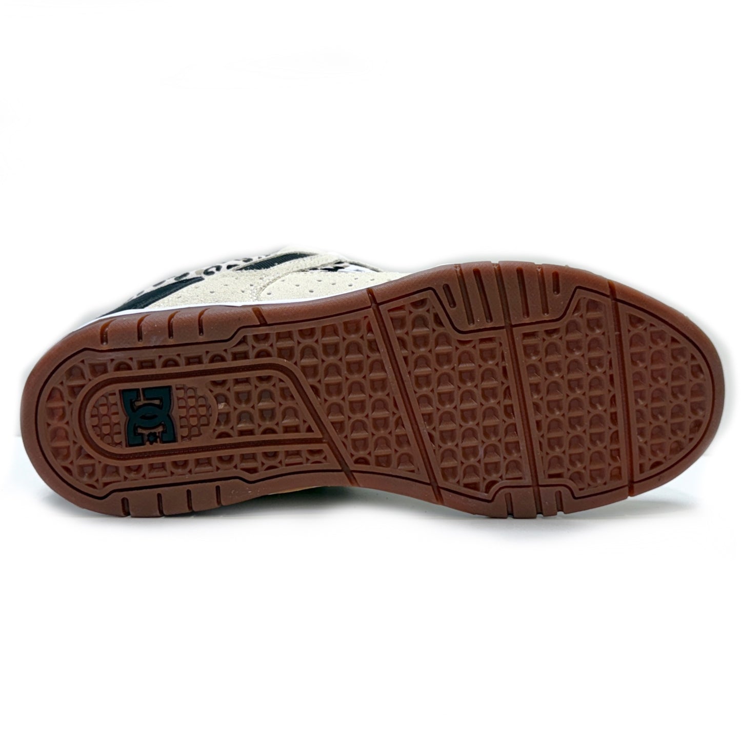 DC SHOES STAG OFF WHITE LEOPARD PRINT TRAINERS