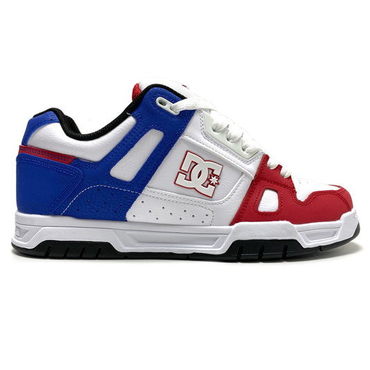 DC SHOES STAG RED WHITE BLUE TRAINERS (UK 10)