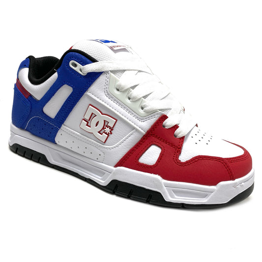 DC SHOES STAG RED WHITE BLUE TRAINERS (UK 10)