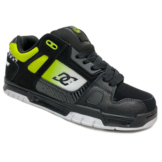 DC SHOES STAG SE BLACK GREEN WHITE TRAINERS (UK 11 EUR 46)