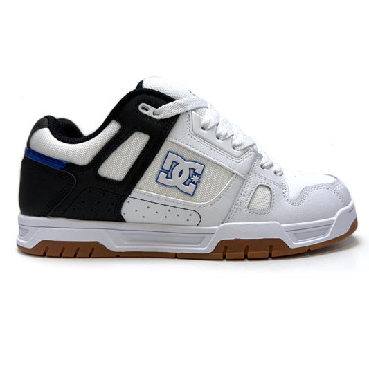 DC SHOES STAG WHITE BLACK BLUE GUM TRAINERS XWKB
