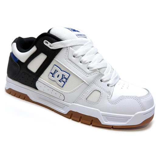 DC SHOES STAG WHITE BLACK BLUE GUM TRAINERS XWKB