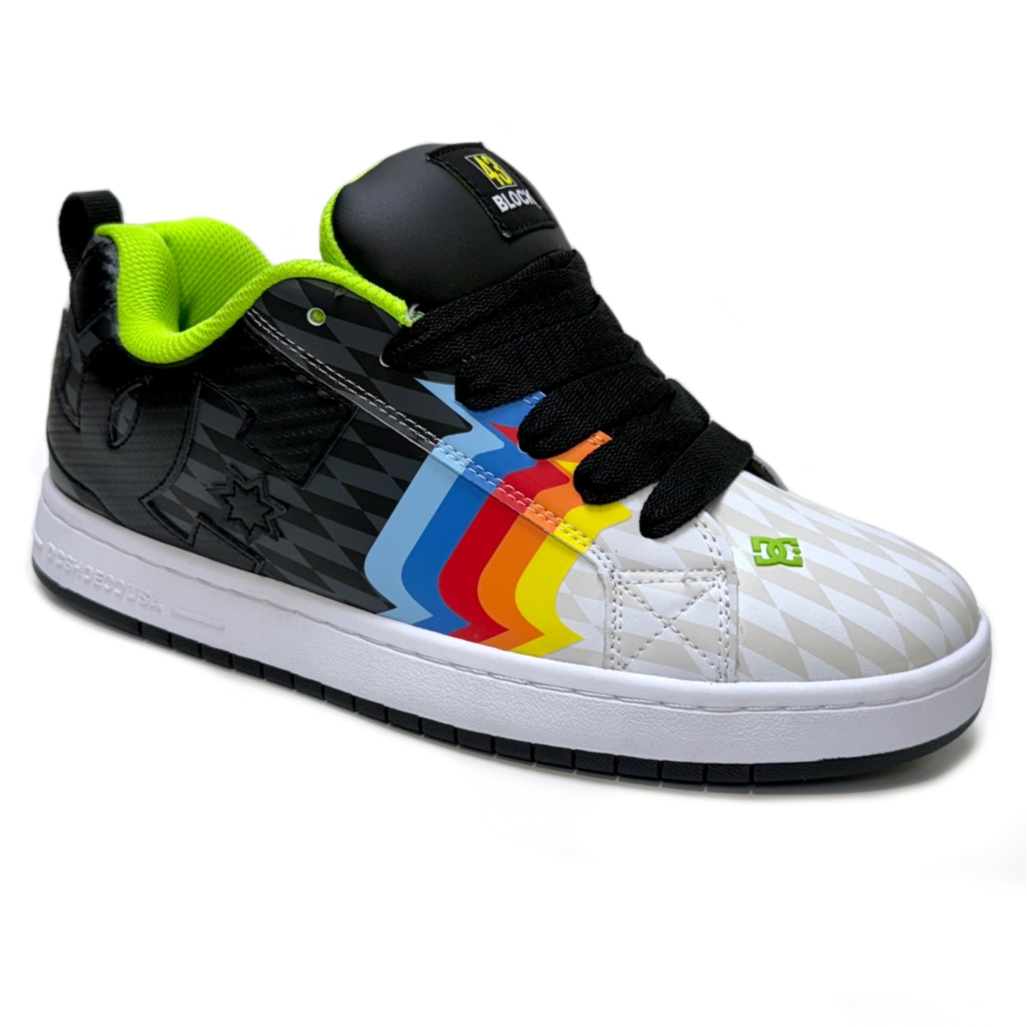 DC SHOES X BIG DRIPS COURT GRAFFIK KEN BLOCK BLACK MULTI TRAINERS (UK 5-UK 11)