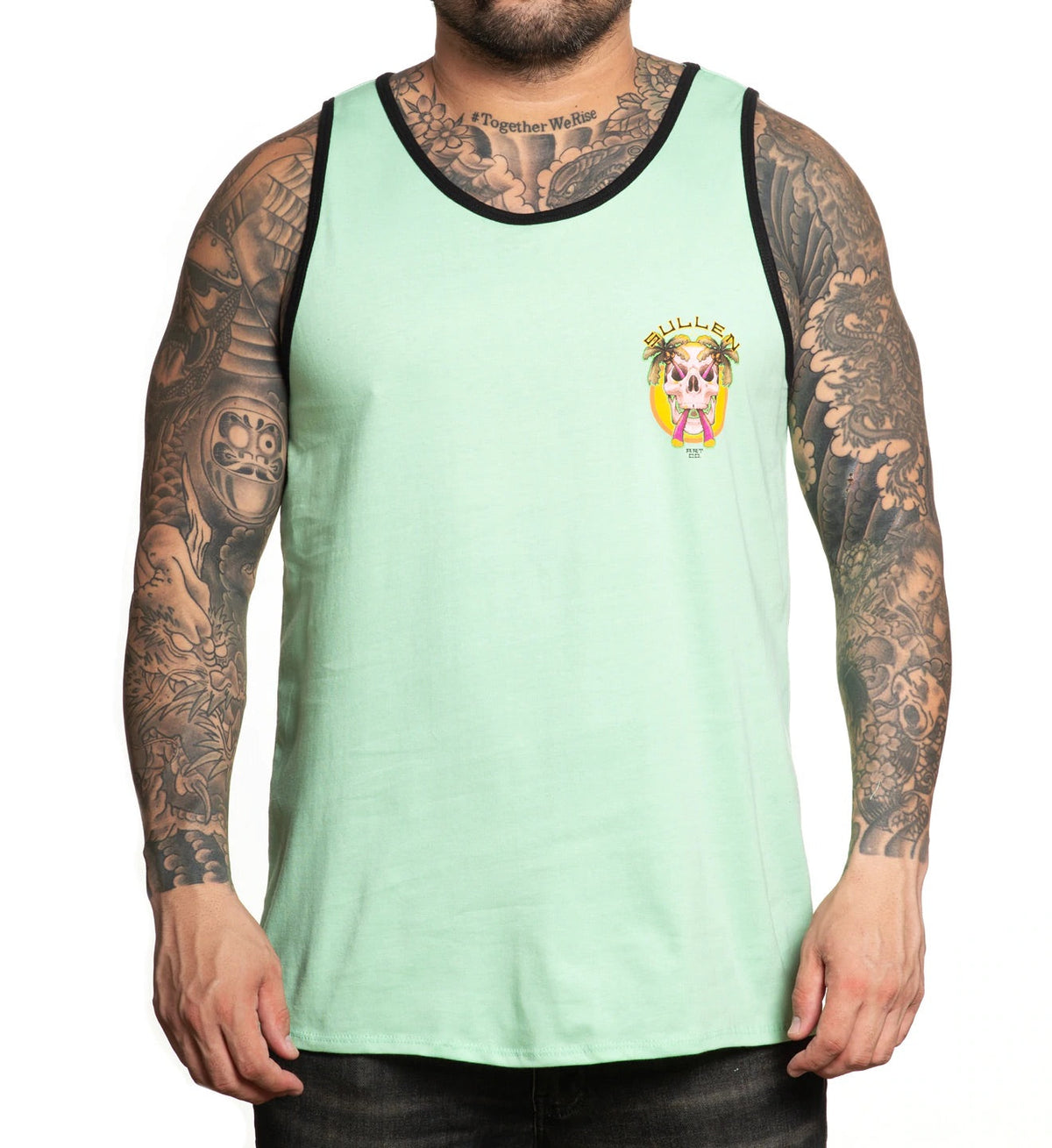 SULLEN CLOTHING SUN BUM NEPTUNE GREEN TANK VEST T-SHIRT (M)