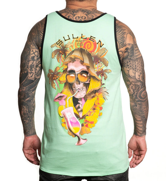 SULLEN CLOTHING SUN BUM NEPTUNE GREEN TANK VEST T-SHIRT (M)
