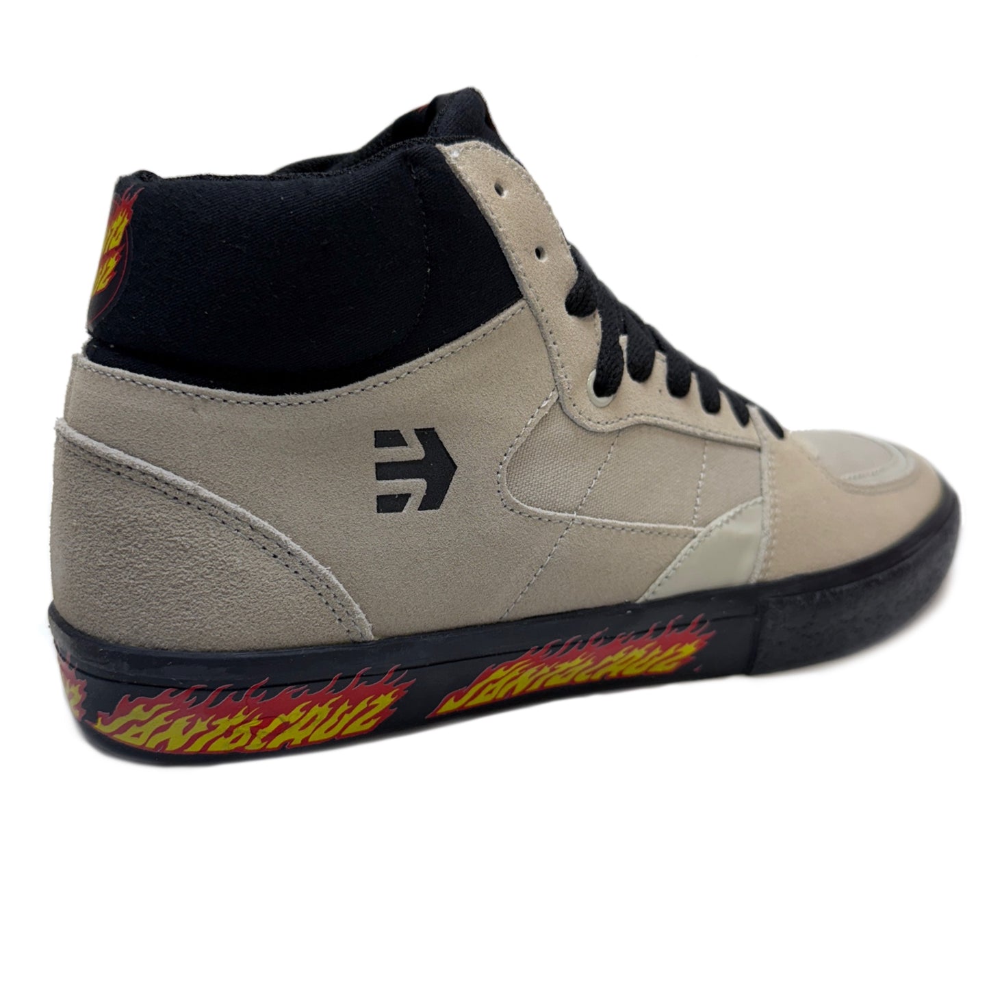 ETNIES SCREW VULC MID X SANTA CRUZ WHITE BLACK TRAINERS
