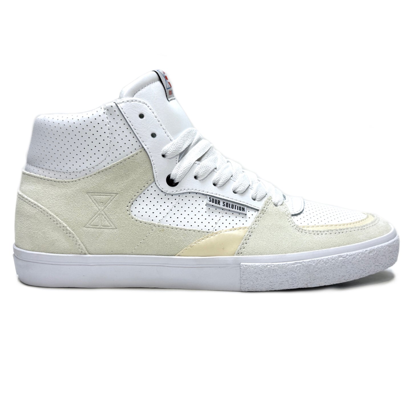 ETNIES SCREW VULC MID X SOUR WHITE TRAINERS