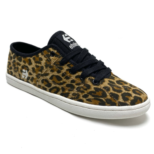 ETNIES SENIX D LOW BLACK & BROWN LEOPARD PRINT WOMEN'S TRAINERS