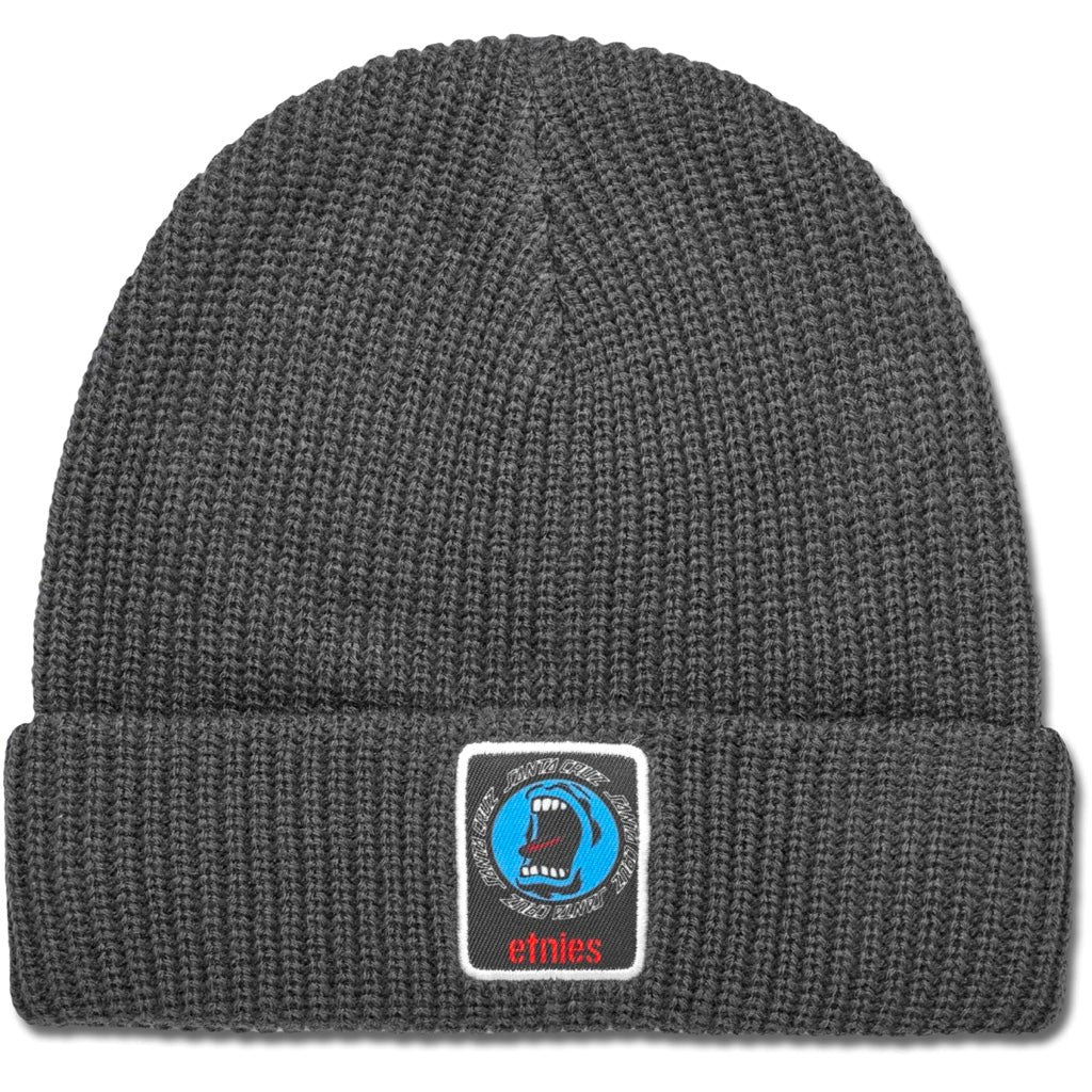 ETNIES X SANTA CRUZ SCREAMING HAND GREY BEANIE