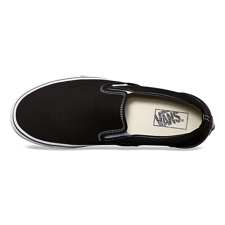 VANS CLASSIC SLIP ON BLACK & WHITE UNISEX TRAINERS