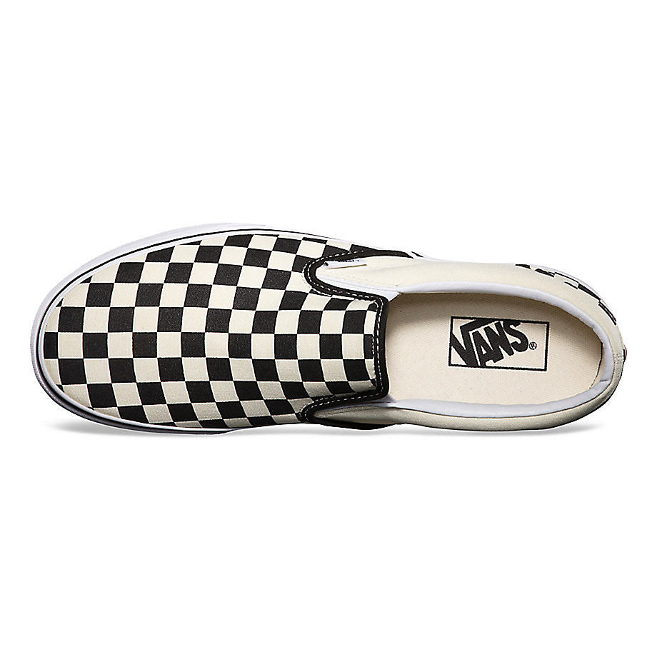 VANS CLASSIC SLIP ON CHECKERBOARD BLACK & WHITE UNISEX TRAINERS