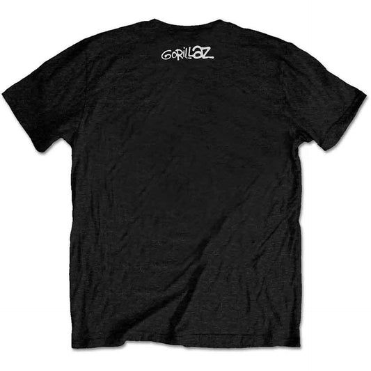 Gorillaz Unisex T-Shirt: Now Now Logo (Black) (Back Print)