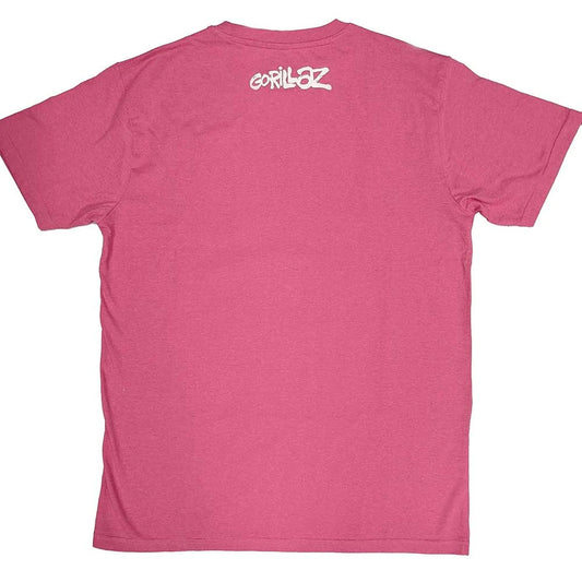 Gorillaz Unisex T-Shirt: The Static Channel (Pink) (Back Print)