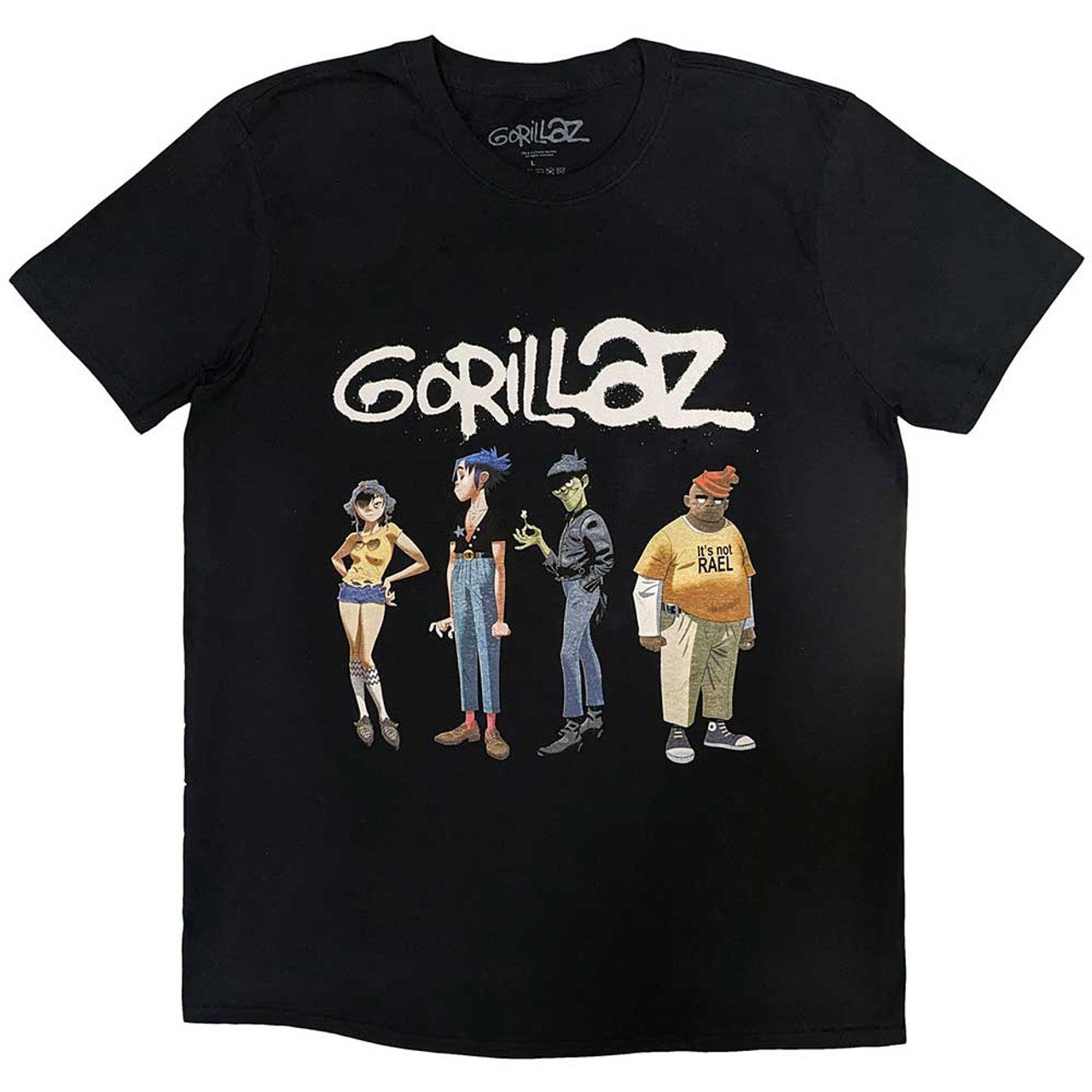 Gorillaz Unisex T-Shirt: Spray Logo Group (Black)