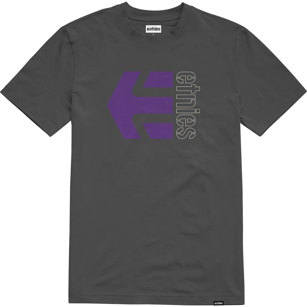 ETNIES CORP COMBO DARK GREY & WHITE T- SHIRT