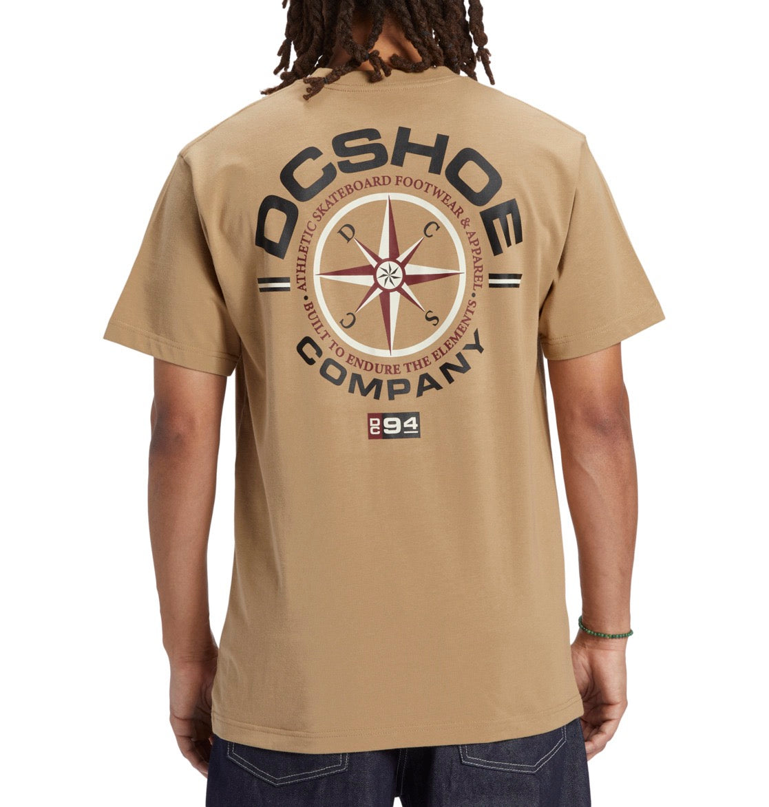 DC SHOES COMPASS INCENSE BEIGE T-SHIRT