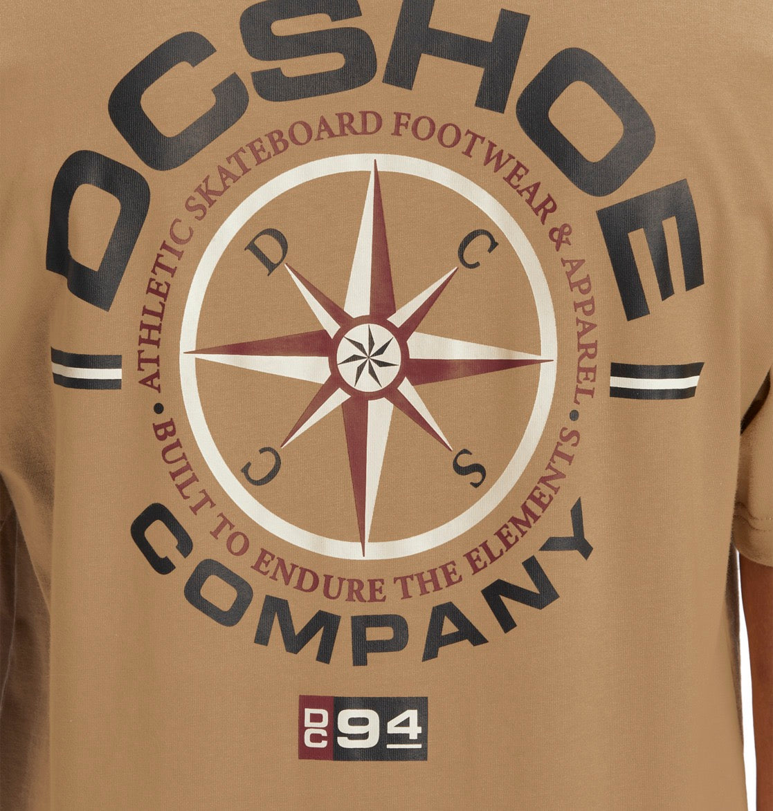 DC SHOES COMPASS INCENSE BEIGE T-SHIRT