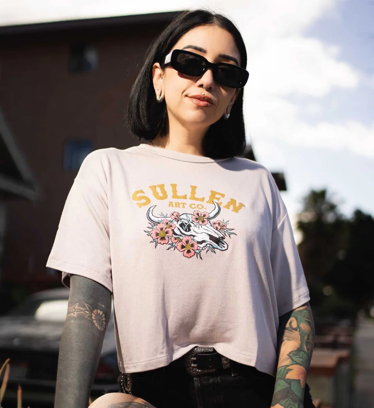 SULLEN CLOTHING BOVINE CROP TOP LADIES T-SHIRT