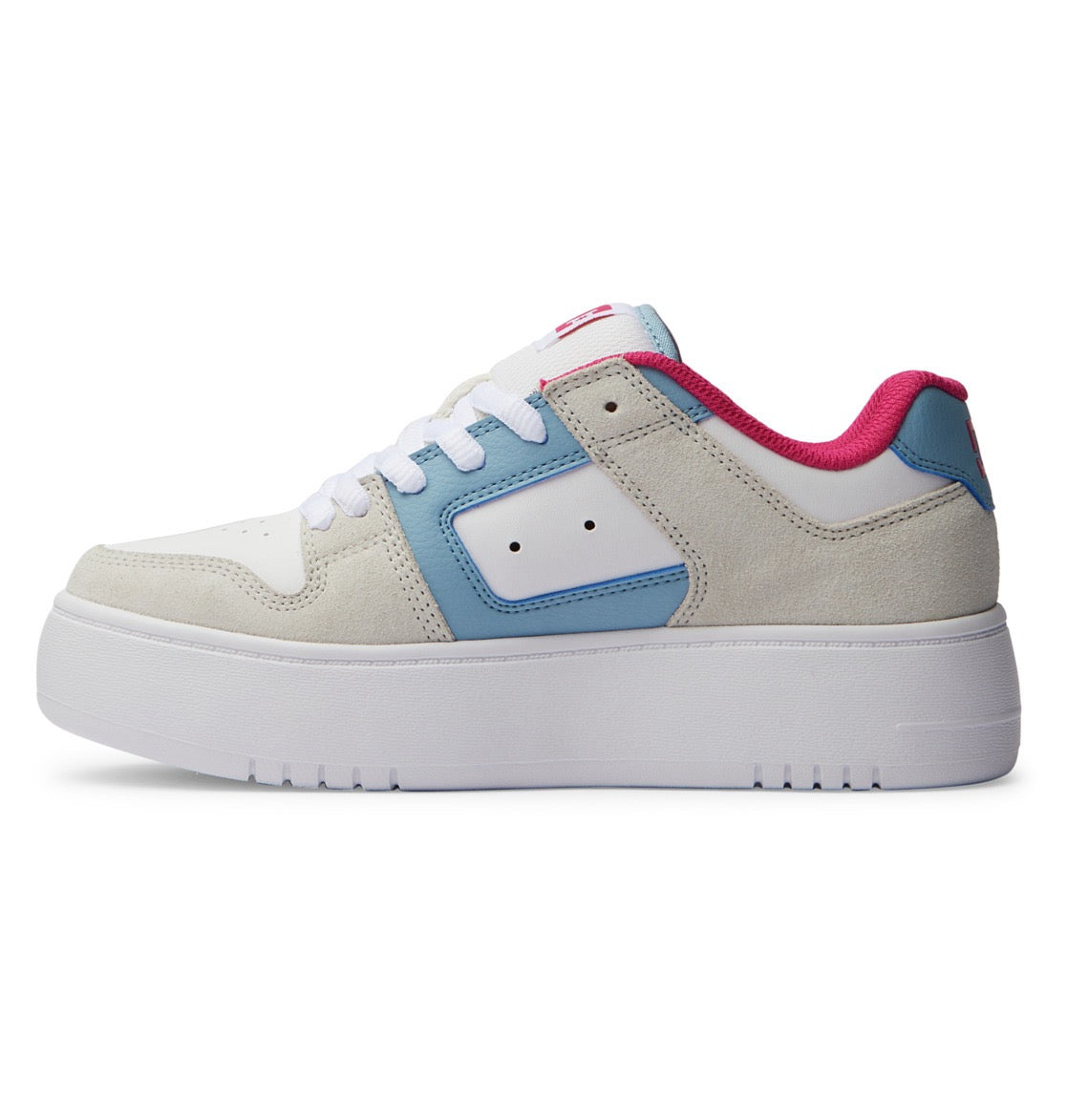 DC SHOES MANTECA 4 PLATFORM WHITE BLUE PINK LADIES TRAINERS (UK 4)