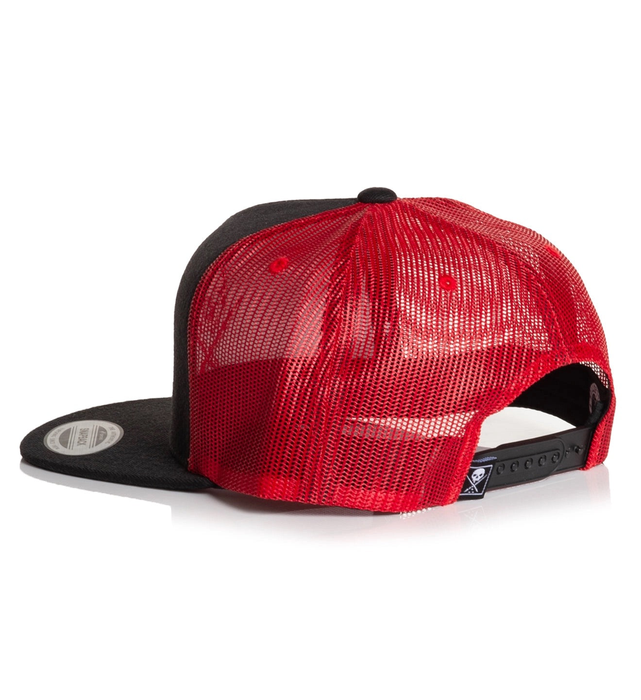 SULLEN CLOTHING BADGE MESH BLACK & RED TRUCKER HAT SNAPBACK CAP