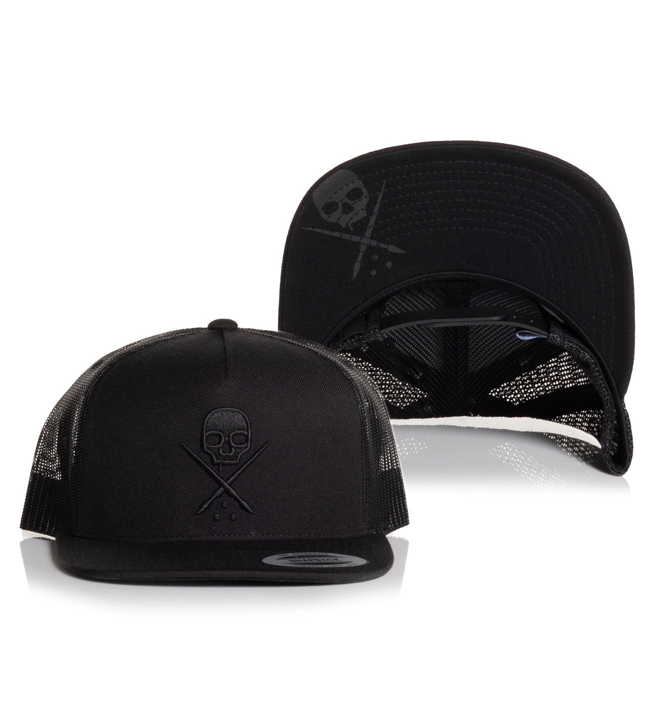 SULLEN CLOTHING BADGE MESH BLACK & BLACK TRUCKER HAT SNAPBACK CAP