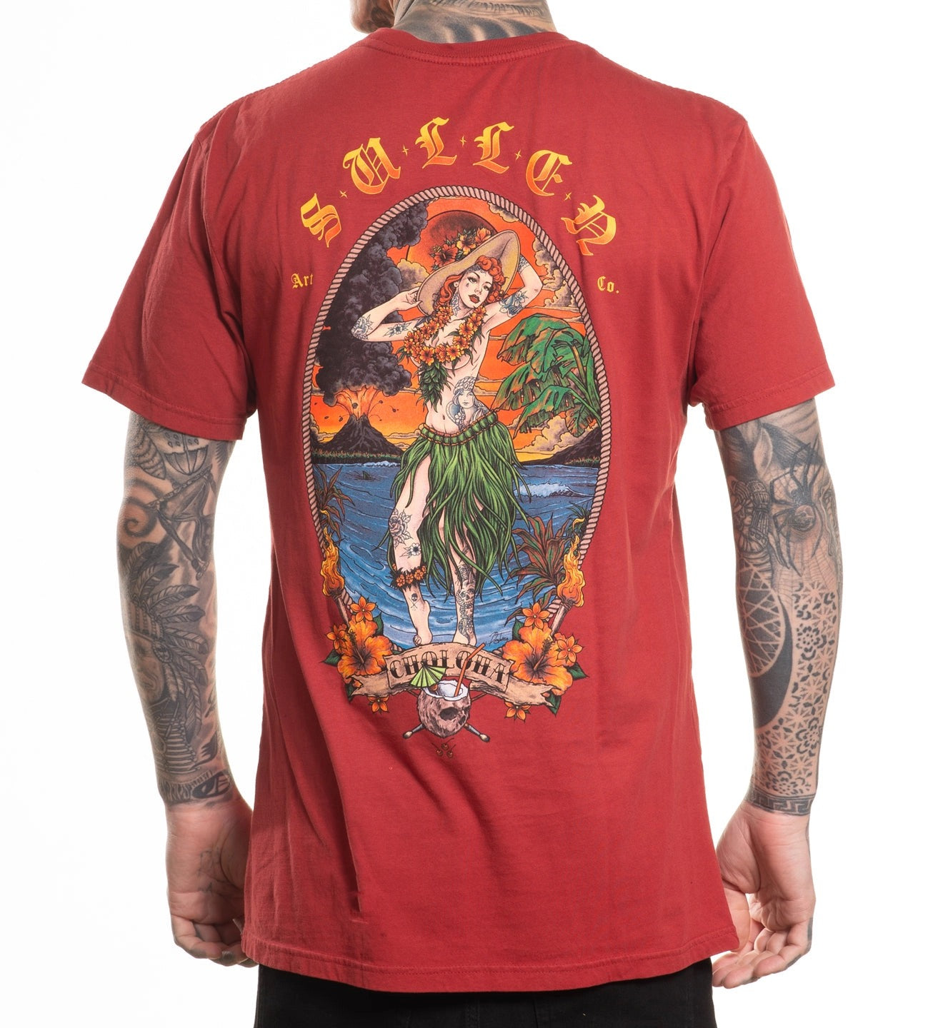 SULLEN CLOTHING IRRUPTION POM RED PREMIUM T-SHIRT
