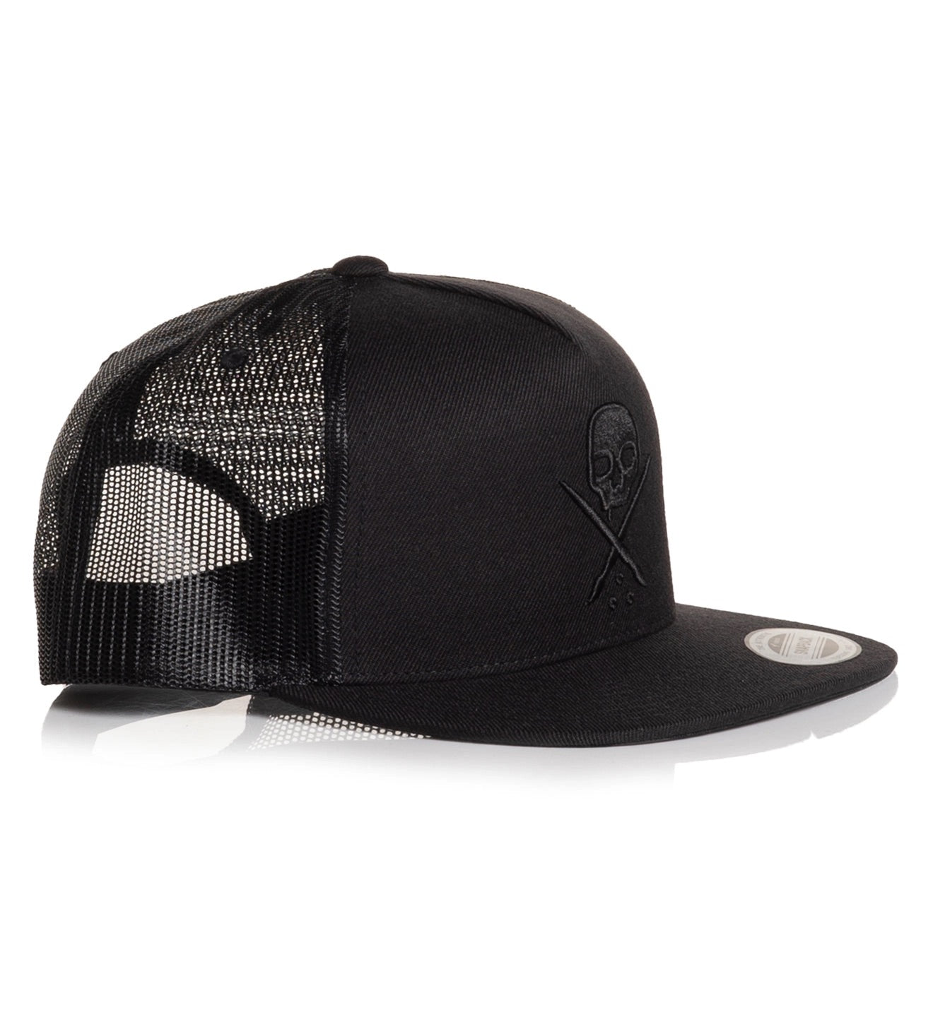 SULLEN CLOTHING BADGE MESH BLACK & BLACK TRUCKER HAT SNAPBACK CAP