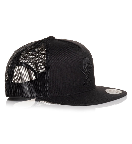 SULLEN CLOTHING BADGE MESH BLACK & BLACK TRUCKER HAT SNAPBACK CAP