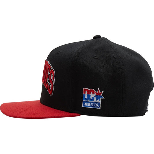 DC SHOES SHY TOWN EMPIRE BLACK & RED SNAPBACK CAP HAT