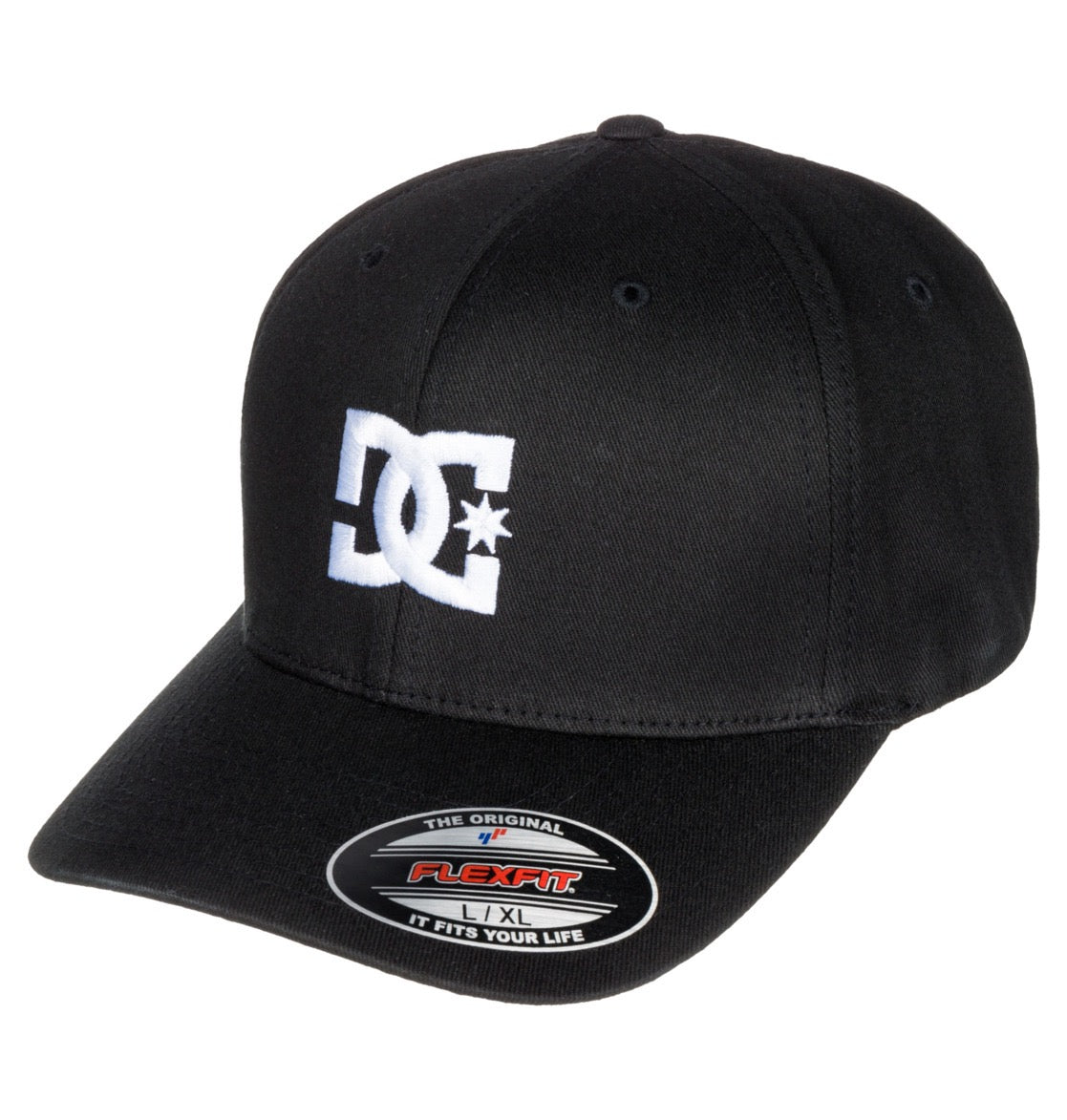 DC SHOES CAP STAR 2 BLACK & WHITE FLEXFIT FITTED CAP