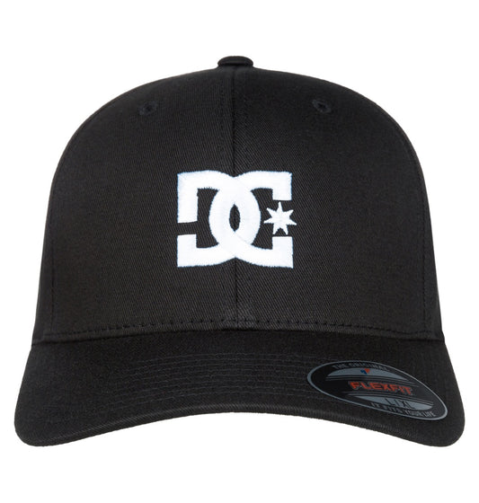 DC SHOES CAP STAR BLACK & WHITE FLEXFIT FITTED CAP