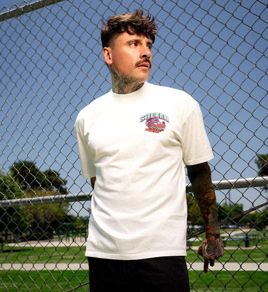 SULLEN CLOTHING ENJOY THE RIDE WHITE "1 TON" OVERSIZED HEAVYWEIGHT PREMIUM T-SHIRT