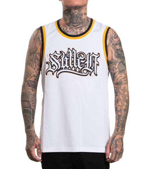 SULLEN CLOTHING SHIMMER WHITE JERSEY TANK