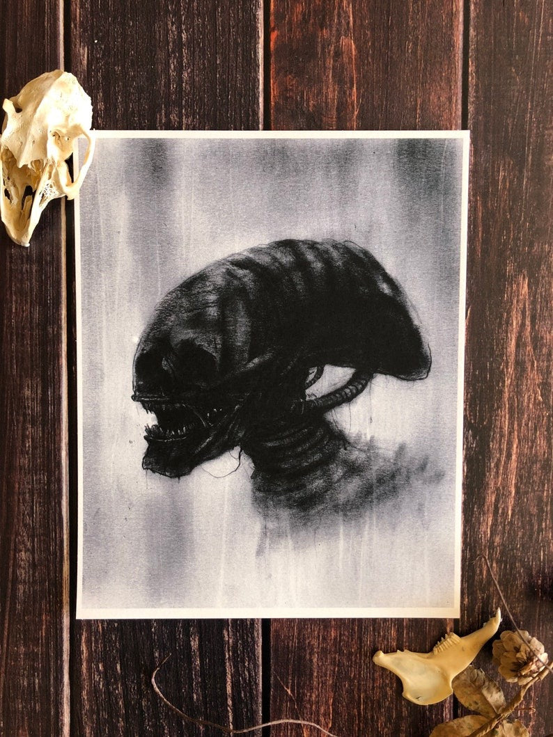 Aliens Xenomorph - 8x10" Fine Art Print - ANDY SCIAZKO ART