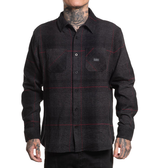 SULLEN CLOTHING BOMBTRACK BLACK FLANNEL SHIRT