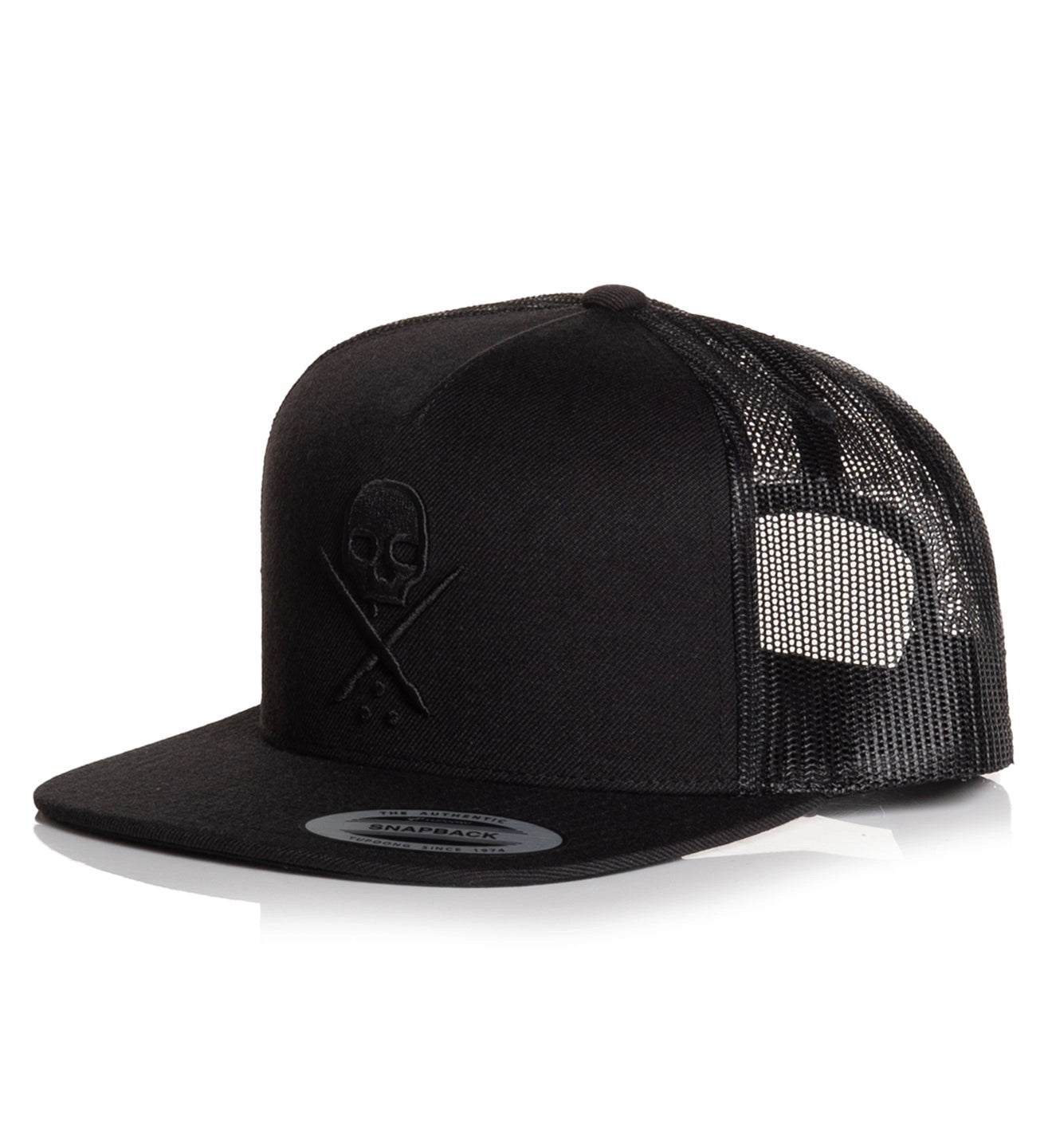 SULLEN CLOTHING BADGE MESH BLACK & BLACK TRUCKER HAT SNAPBACK CAP